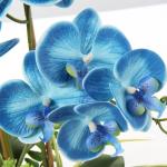 15 inch Kunstmatige Phalaenopsis Bloemen Arrangement Kunstmatige Orchidee Bonsai in Zilveren Pot Nep Bloemen Zijde Orchidee Bloem voor Tafel Centerpieces Woonkamer Home Decor