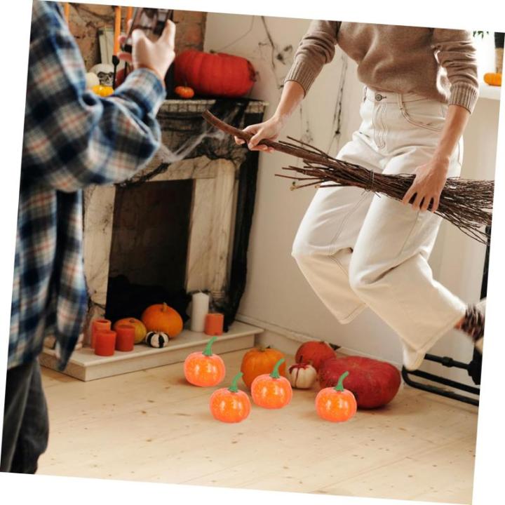 4 Sätze Künstlicher Kürbis Kranz Kürbisse Selber Machen Halloween-Requisiten Künstliche Kürbisdekoration Heimdekorationen Halloween-wohndekoration Yellow Plastik 10 Stück * 