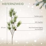 Kerstdennentak, groen, 87 cm, kunstdennentak met natuurgetrouwe dennenappels en naalden, kerstdecoratie, tafeldecoratie voor Kerstmis, kerststuk