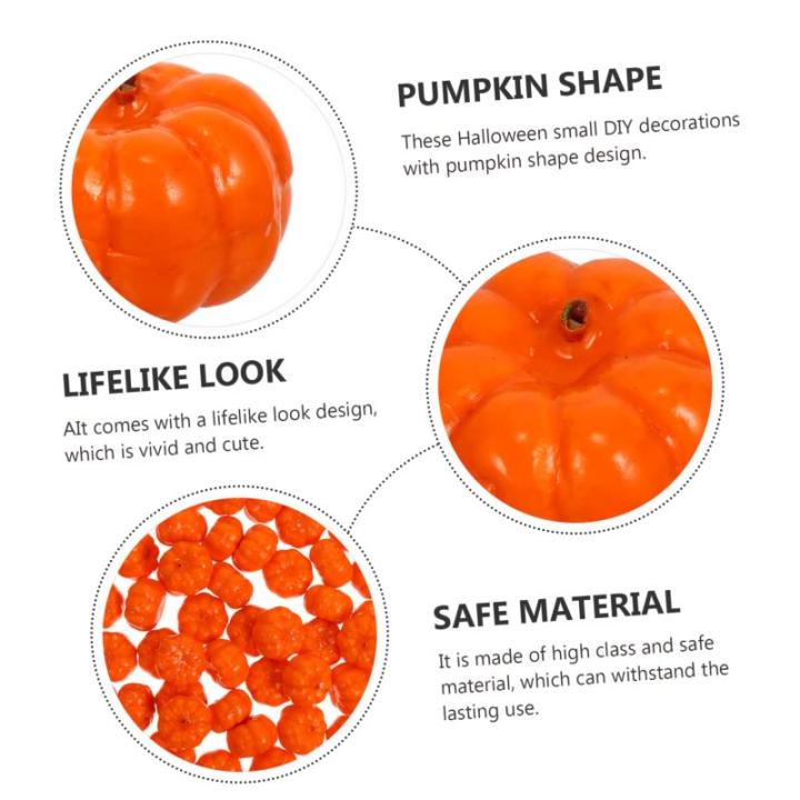 500 stuks pompoendecoratie Halloween pompoen decoratie kleine realistische pompoen desktop pompoen decoratie Halloween feestdecoratie nep pompoen PU-lijm miniatuur