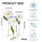Künstliche Blüten, riesige Blumen 55-71 Zoll, große künstliche Blüten mit Stielen, weißer Langer Seiden-Seidenblumen