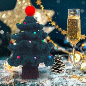 Gehäkelte Weihnachtsbäume, Mini-künstliche Weihnachtsbaumdekorationen, Handgefertigte Gehäkelte Weihnachtsbaumschmuck-Dekorationen
