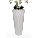 Kunstorchideeën vlinder in decoratie hoge pot kunstplant zeer groot XXL 140 cm als echt (witte knoppen)