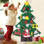 Filz Weihnachtsbaum Set DIY Filz Weihnachtsbaum Set Falt Filz Weihnachtsbaum Dekoration DIY Filz Deko Weihnachtsbaum Für Kinder mit Abnehmbaren Hängenden Ornamenten für Home/Tü