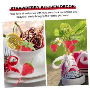 1 Satz Simulierte Erdbeeren Künstliche Erdbeeren Künstliche Schaumstofffrüchte Küchenobstmodell Obstdekor Erdbeerdekorationen Künstliche Früchte Zum Basteln 18 Stück