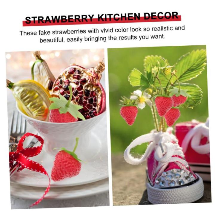 1 Satz Simulierte Erdbeeren Künstliche Erdbeeren Künstliche Schaumstofffrüchte Küchenobstmodell Obstdekor Erdbeerdekorationen Künstliche Früchte Zum Basteln 18 Stück