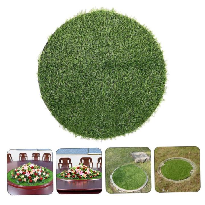 Schachtdeckel Dekoration Rasen Flauschiger runder Teppich Tischset aus Gras kunstgras kunstgräser قرآن Kreisteppich Teppiche Kunstrasenmatte künstliches Grasdekor