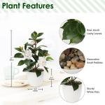 28cm Kunstpflanzen im Topf für Heimdekoration Künstliche Zimmerpflanze Camellia, Blumenarrangements Heim- und Büro Dekoration Desktop Bonsai, Kunstpflanzen mit Töpfen Tischdeko