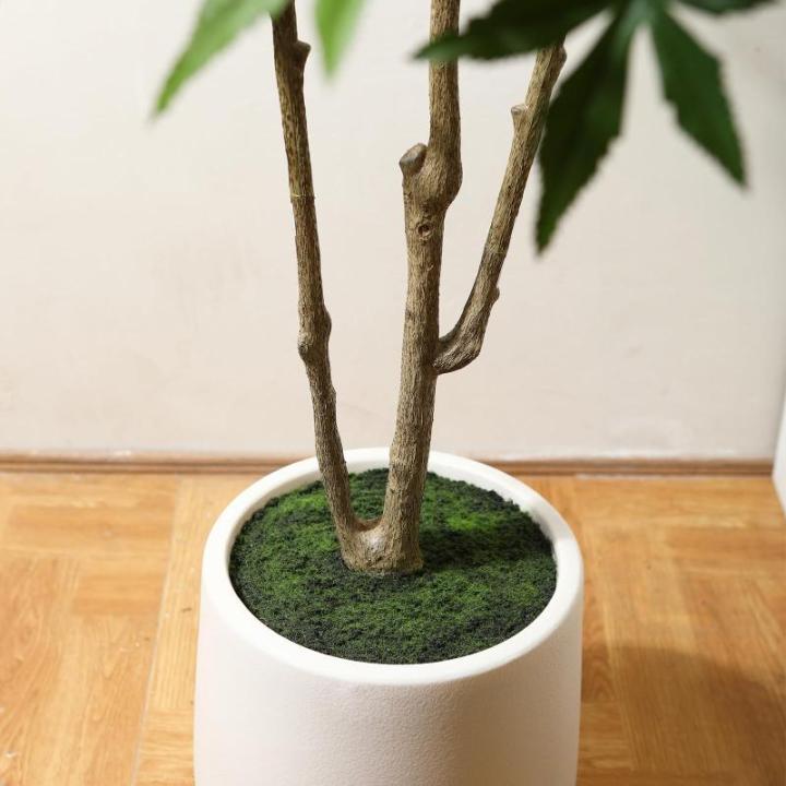 Kunstplant esdoorn 180 cm grote in witte bloempot, esdoornboom als echt voor thuis, kantoor, tuindecoratie (1 stuks)