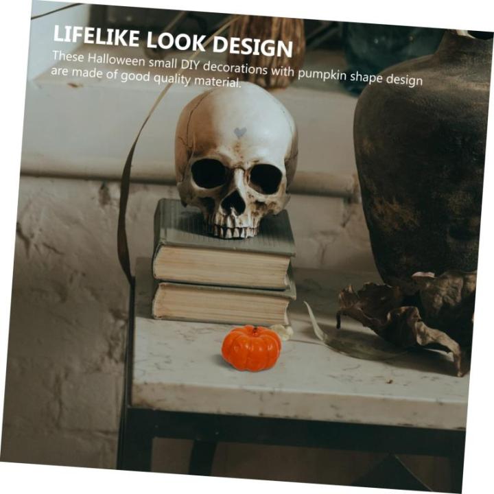 500 stuks pompoendecoratie Halloween pompoen decoratie kleine realistische pompoen desktop pompoen decoratie Halloween feestdecoratie nep pompoen PU-lijm miniatuur