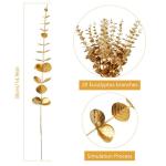 20 stuks kunstmatige eucalyptus tak goud eucalyptus planten bladeren decoratie eucalyptus steel kunstmatige eucalyptusbomen zilveren dollars nepplant voor tafeldecoratie feest