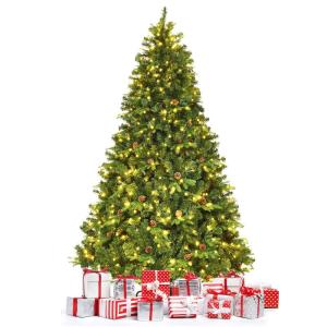 Kunstkerstboom met led-lichtkettingen, kerstboom met verlichting, 210/225/240 cm, groen