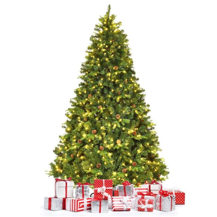 Kunstkerstboom met led-lichtkettingen, kerstboom met verlichting, 210/225/240 cm, groen
