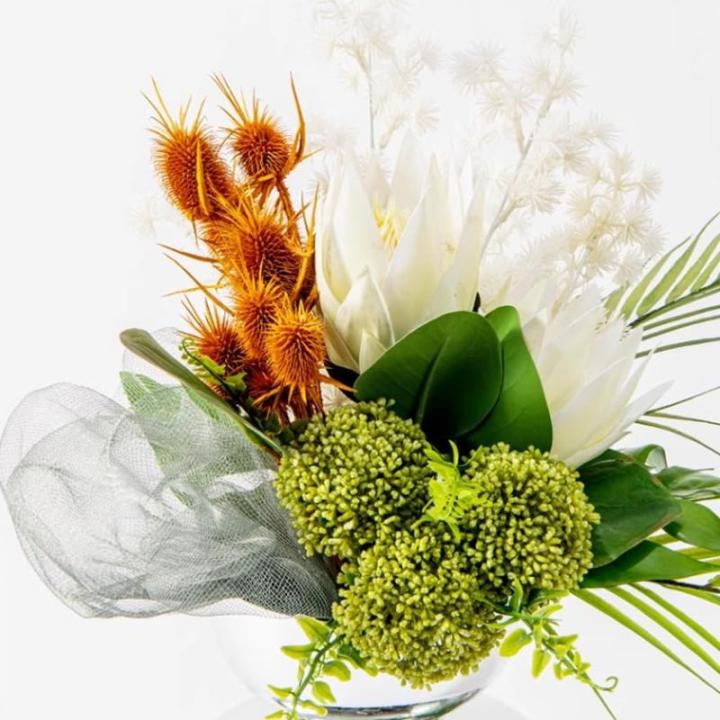 Kunstblumen Modernes, leichtes, luxuriöses Kunstblumenarrangement – ​​Kunstblumen aus Silikon für Wohnzimmer, Esstischdekoration für jeden Anlass