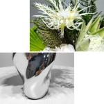 Kunstblumen Leichter Luxus-Esstisch, Florale Kunst – Seidenstoff und Silikon, Schlichter grüner Simulationsblumenstrauß für Wohnzimmer für jeden Anlass