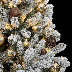 Künstlicher Weihnachtsbaum Klappbar Christbaum Kunstbaum Weihnachten Künstlicher Weihnachtsbaum Dekobaum Tannenbaum für Weihnachten Dekoration 300 LEDs & Kugeln 240 cm Grün und