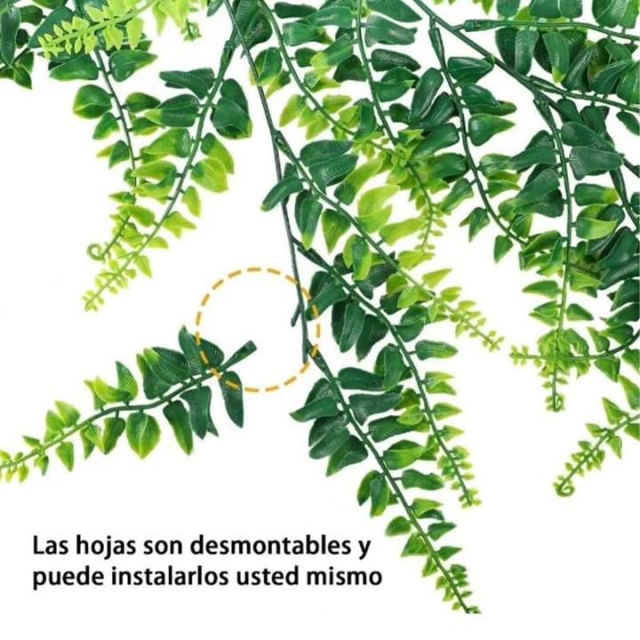 2 STKS Kunstmatige Hangplanten Varen, Plastic Groene Nep Muur Hangende Varens Planten, Kunstgroen Plant Groen Wijnstokken voor Tuin Bruiloft Decoratie