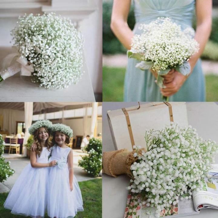 Gypsophila , 7 stuks, wit, Gypsophila, , kunstplanten, doe-het-zelf voor bruiloft, bruidsboeket, bloemstuk, hotel, woonkamer, feestdecoratie