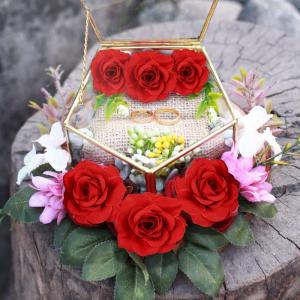 Kunstbloemkoppen, 50 stuks, kunstbloemen, rozen, voor bruiloft, feest, decoratie, doe-het-zelf (Ø 6 cm, rood)