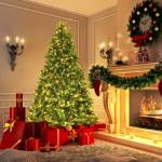 Kunstkerstboom met led-lichtkettingen, kerstboom met verlichting, 210/225/240 cm, groen