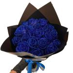 Glitter-rozenboeket, kunstrozenboeket, doe-het-zelf boeket, glanzend, kunstrozenboeket, liefdescadeau, rozengrans, doe-het-zelf boeket cadeaus voor Valentijnsdag (blauw, 20 stuks)