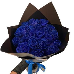 Glitter-rozenboeket, kunstrozenboeket, doe-het-zelf boeket, glanzend, kunstrozenboeket, liefdescadeau, rozengrans, doe-het-zelf boeket cadeaus voor Valentijnsdag (blauw, 10 stuks)