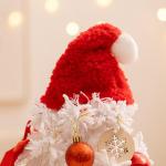 Mini Weihnachtsbaum 40CM Klein Tannenbaum mit Beleuchtung, Tischdeko Christbaum mit LED Lichterkette und Weihnachtskugel, Künstliche Weihnachtsbäume Geschmückt für Weihnachten 