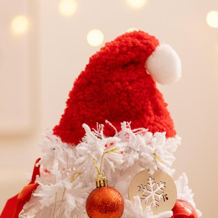 Mini Weihnachtsbaum 40CM Klein Tannenbaum mit Beleuchtung, Tischdeko Christbaum mit LED Lichterkette und Weihnachtskugel, Künstliche Weihnachtsbäume Geschmückt für Weihnachten 