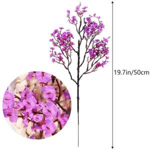 Falsche Blumen, Realistische Blumenarrangements, Baby Breath Seide mit Langen hohen Stiel Europäische Kunst Dekor gefälschte Blumen natürliche Gypsophila Zweige(Purple)