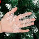 45 stuks kerstdecoratie sneeuwvlokken om op te hangen, acryl sneeuwvlokkendecoratie, ijspegels, hangende decoratie voor kerstboomversiering, raamdecoratie, winterdecoratie, feestsn