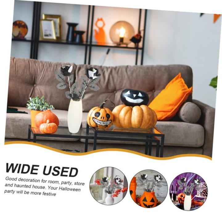 10St Schädel stieg Halloween-Blumen gotische Dekoration Rosenblumensträuße Halloween Party Halloween Spiele gefälschte Rose mit Rosenrequisite für Halloween Plastik