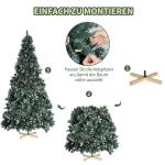 Nordmann Kunstkerstboom met sneeuweffect, kunstkerstboom met handgemaakte houten standaard, sneeuw, 28 dennenappels en 676 punten, eenvoudig te monteren