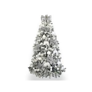 Geschmückter künstlicher Weihnachtsbaum mit 90 STK Kugeln SCHNEEKÖNIGIN 180 cm mit Metallständer