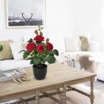 Kunstbloemen, rozenstruik, , kunstrozen in pot, rozenstruik, decoratie, woonkamer, balkon, terras, tuin, bruiloft