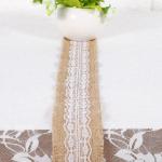 Juteband mit weißer Spitze, rustikaler Stil, Hochzeit, Party, Basteln, Dekoration, 6 Stück