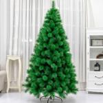 Grüner Weihnachtsbaum mit hoher Dichte, Material PVC, künstliche Kiefern mit Metallständer, unbeleuchtet, ohne Dekoration, leicht zusammenzubauen, nackter Baum, 3 m, modi，2.4m