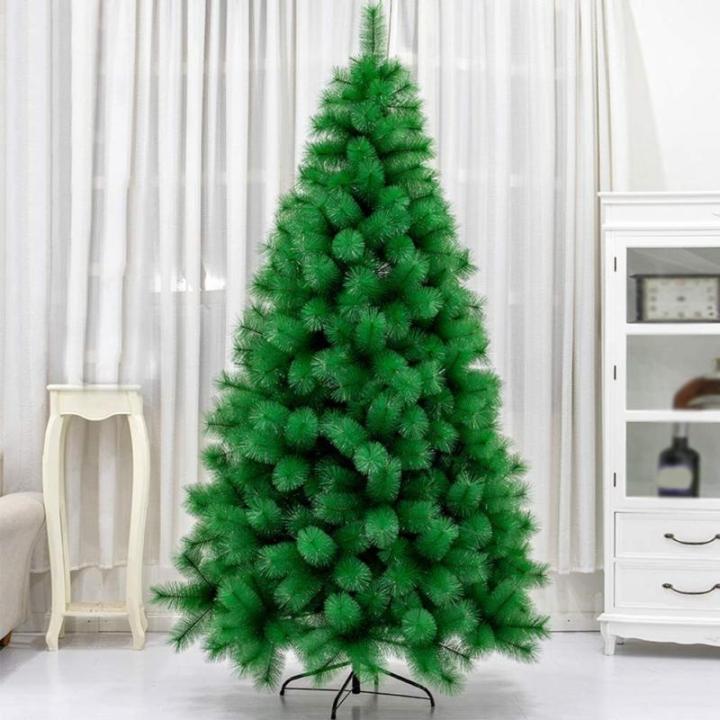 Grüner Weihnachtsbaum mit hoher Dichte, Material PVC, künstliche Kiefern mit Metallständer, unbeleuchtet, ohne Dekoration, leicht zusammenzubauen, nackter Baum, 3 m, modi，2.4m