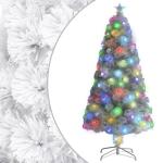 Künstlicher Weihnachtsbaum mit Beleuchtung Weiß 120cm Glasfaser Christbaum Kunstbaum Dekobaum Tannenbaum Weihnachten Künstlicher Weihnachtsbaum für Weihnachtsdeko