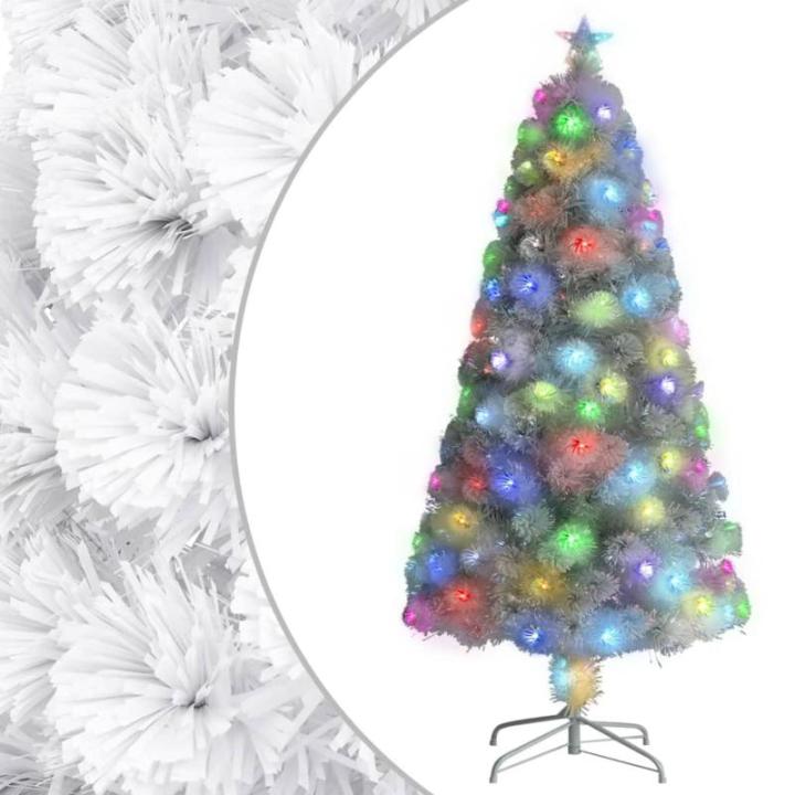 Künstlicher Weihnachtsbaum mit Beleuchtung Weiß 120cm Glasfaser Christbaum Kunstbaum Dekobaum Tannenbaum Weihnachten Künstlicher Weihnachtsbaum für Weihnachtsdeko