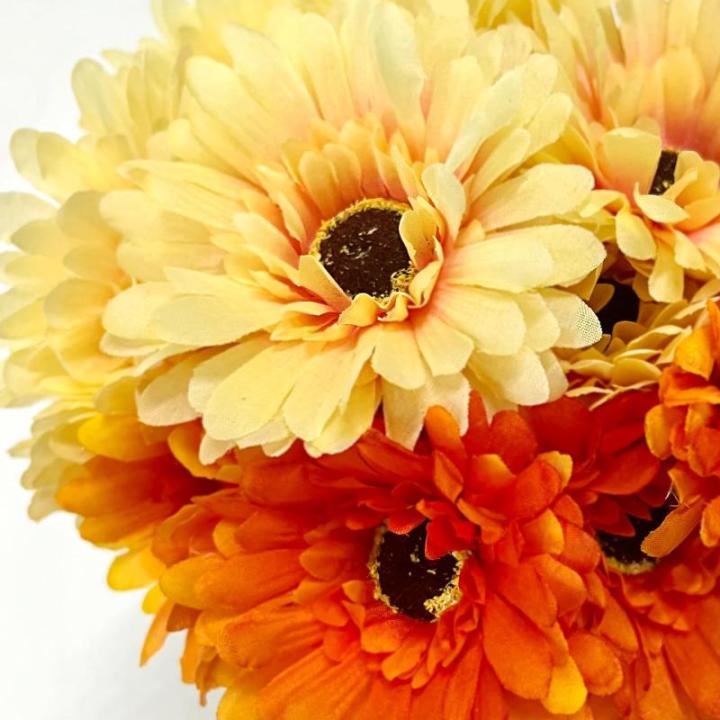 4 bundels van 20 hoofden kunstmatige madeliefjes bloemen, 2 kleuren zijden gerbera madeliefjes bloemen realistische kunstbloem voor thuiskantoor feest bruiloft middelpunt decoratie
