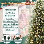 Kunstkerstboom met verlichting, sneeuweffect, 180 cm, kerstboom met standaard, groen pvc + PE dennenboom