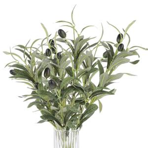 10 Stück Olivenzweige Künstlich, 30cm Simulation Grüner Olivenbaum Deko Künstliche Zweige Griechische Deko für Hochzeit, Garten, Haus, Büro, Indoor Outdoor Dekoration