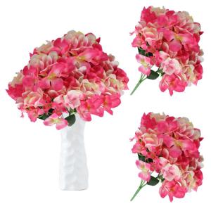 Boeket kunstbloemen, hortensia, bloem, 72 stuks, kunstbloemen met stelen, planten voor bloemstuk, bruiloftsfeest, huis, hotel, wit, 1109