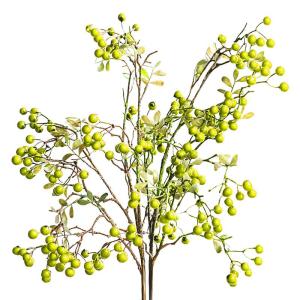 Künstliche Beerenzweige mit langem Stiel, 60 cm, grüne Beerenstiele, künstlicher Beerenstrauß für Tischdekoration, Vase, Heimdekoration, Weihnachtsdekoration, 4 Stück