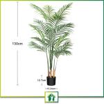 Kunstpalm, 130 cm, grote kunstplant in pot, kunststof palm, ziet eruit als een echte plant, decoratie voor woonkamer, balkon, slaapkamer, kantoor, cadeau voor een housewarming (1 s