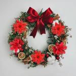 15 stuks 14 cm kunstmatige kerstster bloemen glitter met clips stengels kerstboom ornamenten voor krans feest bruiloft Nieuwjaar decoratie (rood)