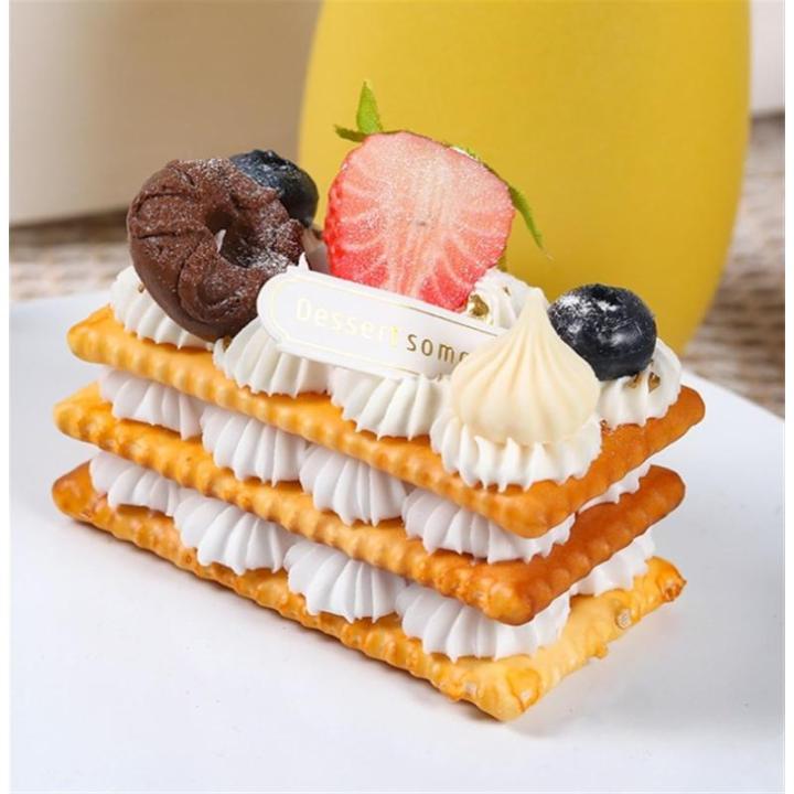 Fake Kuchen künstliche Kuchen 6 Stücke Künstliche Cookie Füllung Desserts Requisiten Simulation Kuchen Modell Für Shop-Display Realistisches Essen