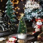 Weihnachtsbaum Klein mit Beleuchtung 3PCS Tisch Mini Weihnachtsbaum Geschmückt mit LED Lichterkette Tabletop Kleiner Weihnachtsbaum Mini Tannenbaum Künstlich Klein Weihnachtsdeko