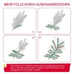 Kunstkerstboom in winterlook, onberispelijke witte naaldjurk, kunstkerstboom met 300 buigbare pvc-punten en metalen standaard, opvouwbare dennenboom voor eenvoudige montage, hoogte
