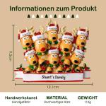 Gepersonaliseerde kersthangers met 2/3/4/5/6/7/8 familienamen - 2023 kunsthars kerstboomversiering gepersonaliseerde familie, partners en vrienden 8